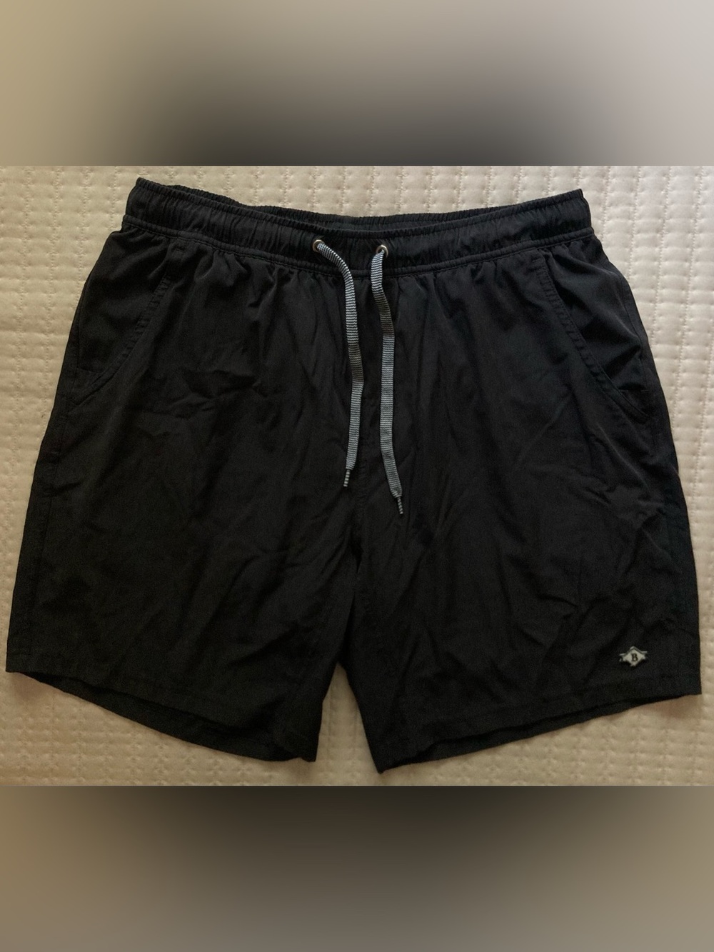 Burlebo Athletic Shorts Men’s Large Black 7.5” Camo Lined Gym Pockets Activewear